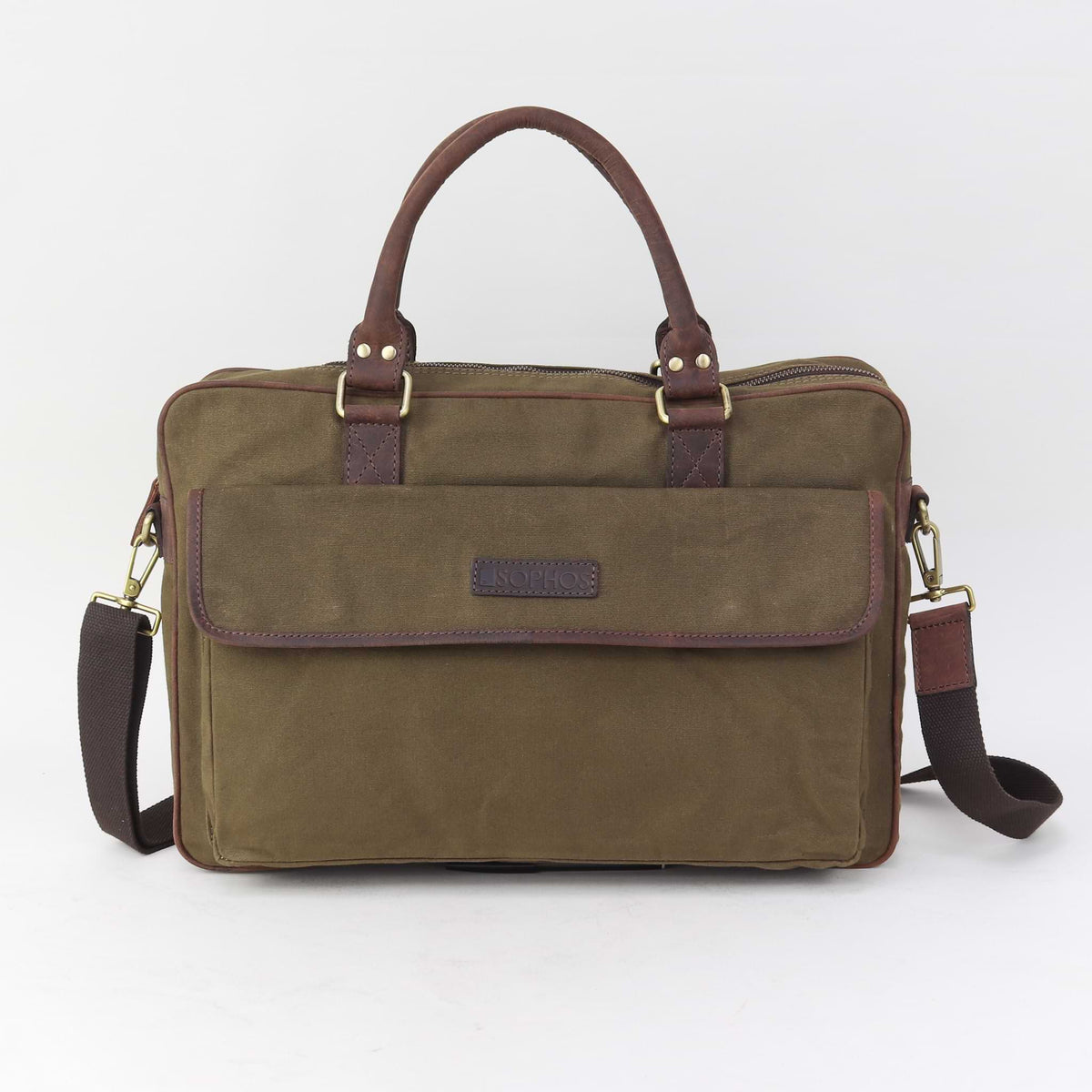 Olive Waxed Canvas Briefcase Perfect Laptop Bag Sophos Lifestyle